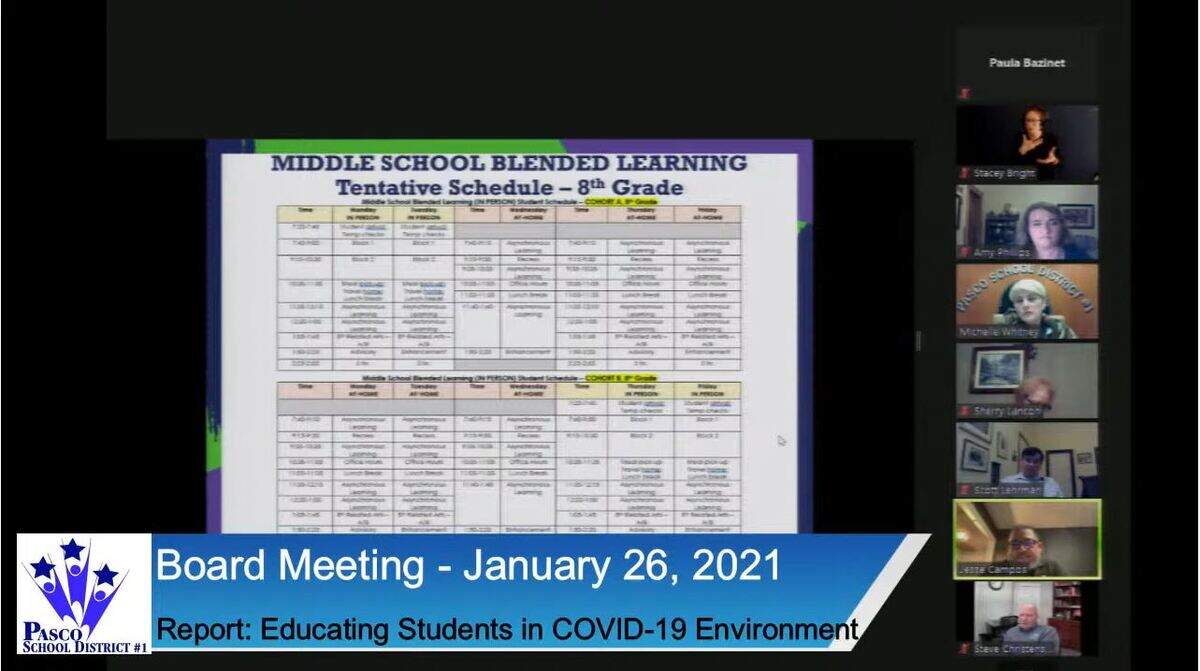 Pasco school board members approved bringing middle and high school students back for two half-days a week.