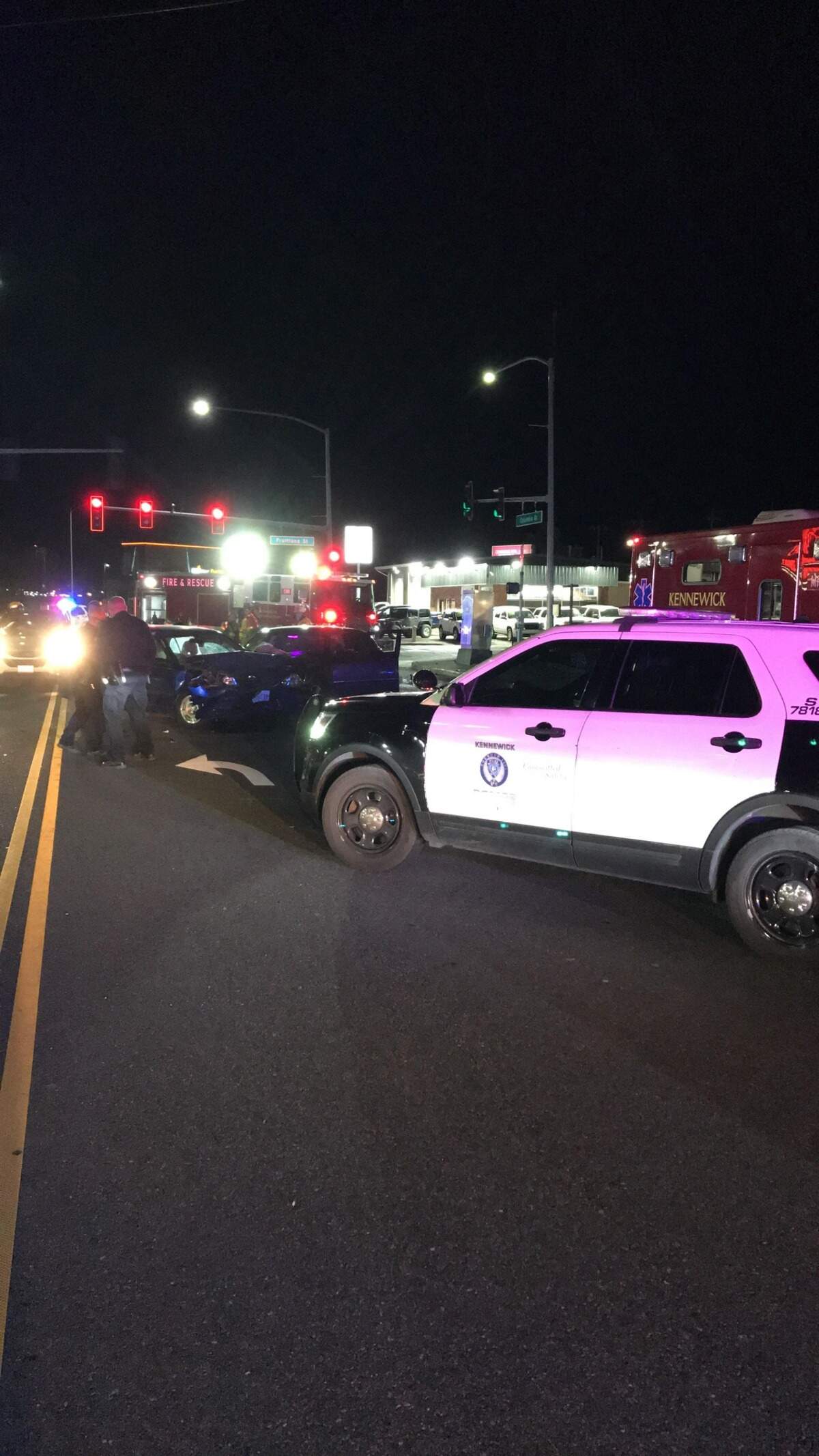 A suspected drunk driver was blamed for a three-car pileup at the corner of Fruitland Street and Columbia Drive on Sunday night.