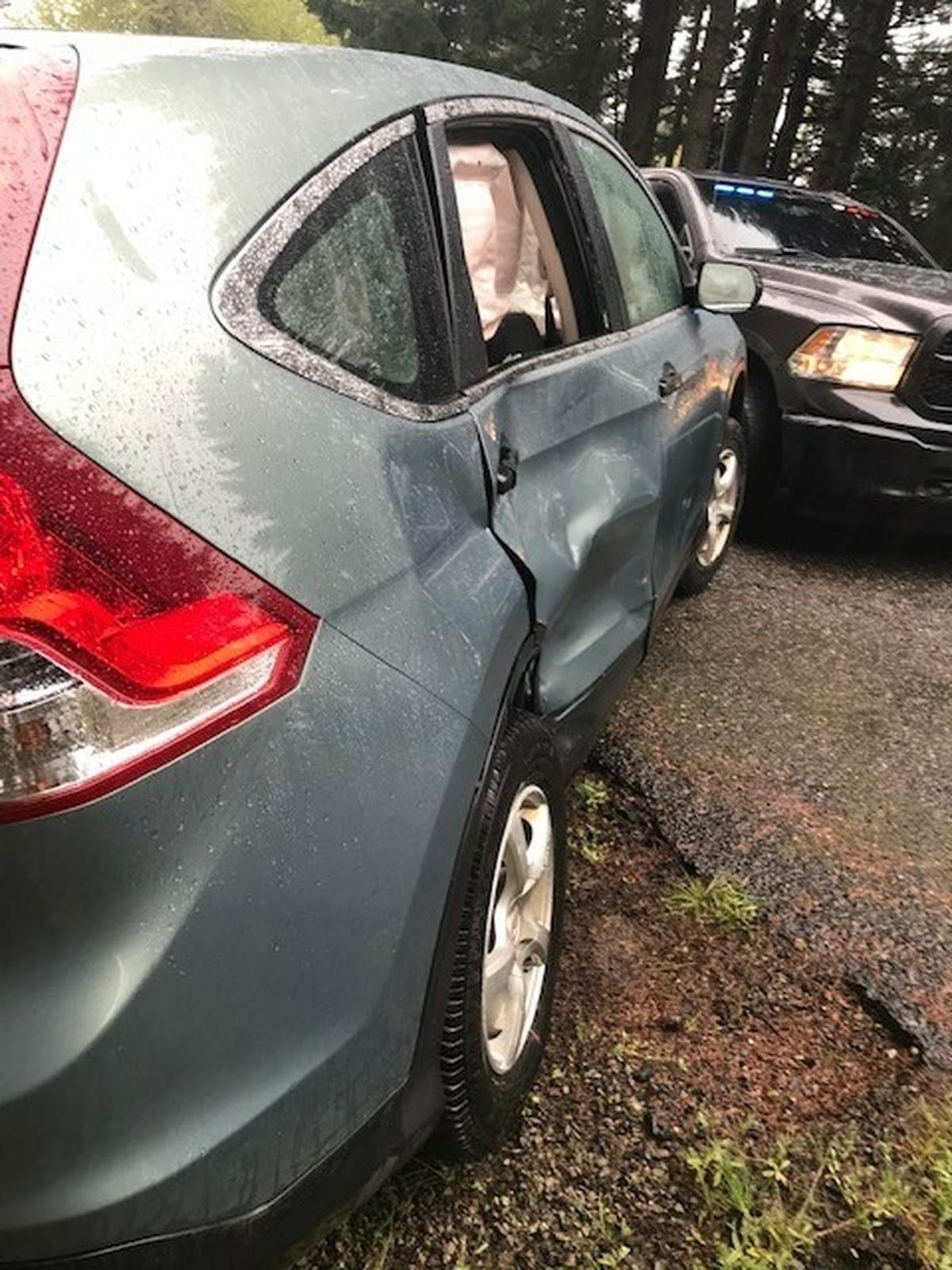 Murder suspect Christopher Calvert, 44, was arrested after a short chase with police in a rural area of Skamania County on May 5. He was driving Clayton Wick’s green Honda CRV.