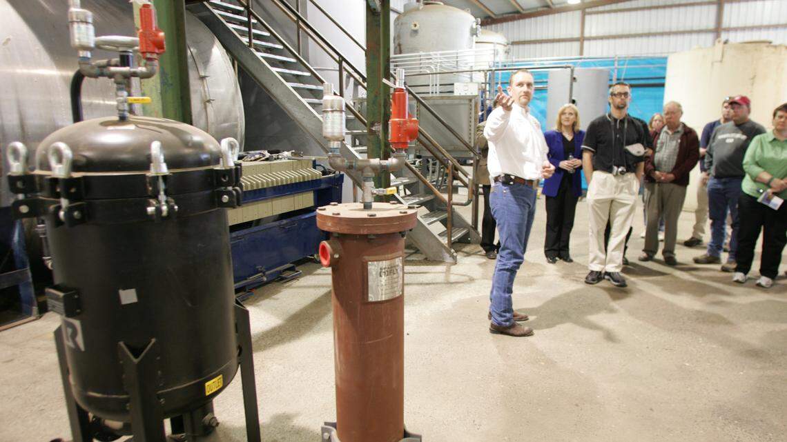 Scott C. Johnson, founder and president of the now-defunct Pasco-based Gen-X Energy Group, is serving eight years in federal prison for leading a conspiracy to bilk the government out of millions in renewable energy tax credits. He is pictured during a 2007 tour at his Burbank biodiesel facility.