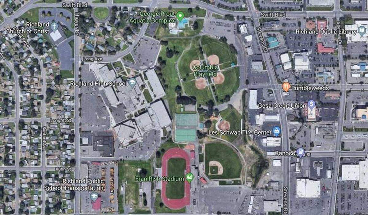 Karion H. Thomas was first struck by a car near the basketball court at Columbia Playfield, then hit by a shotgun round. Richland police say it is part of an ongoing feud.
