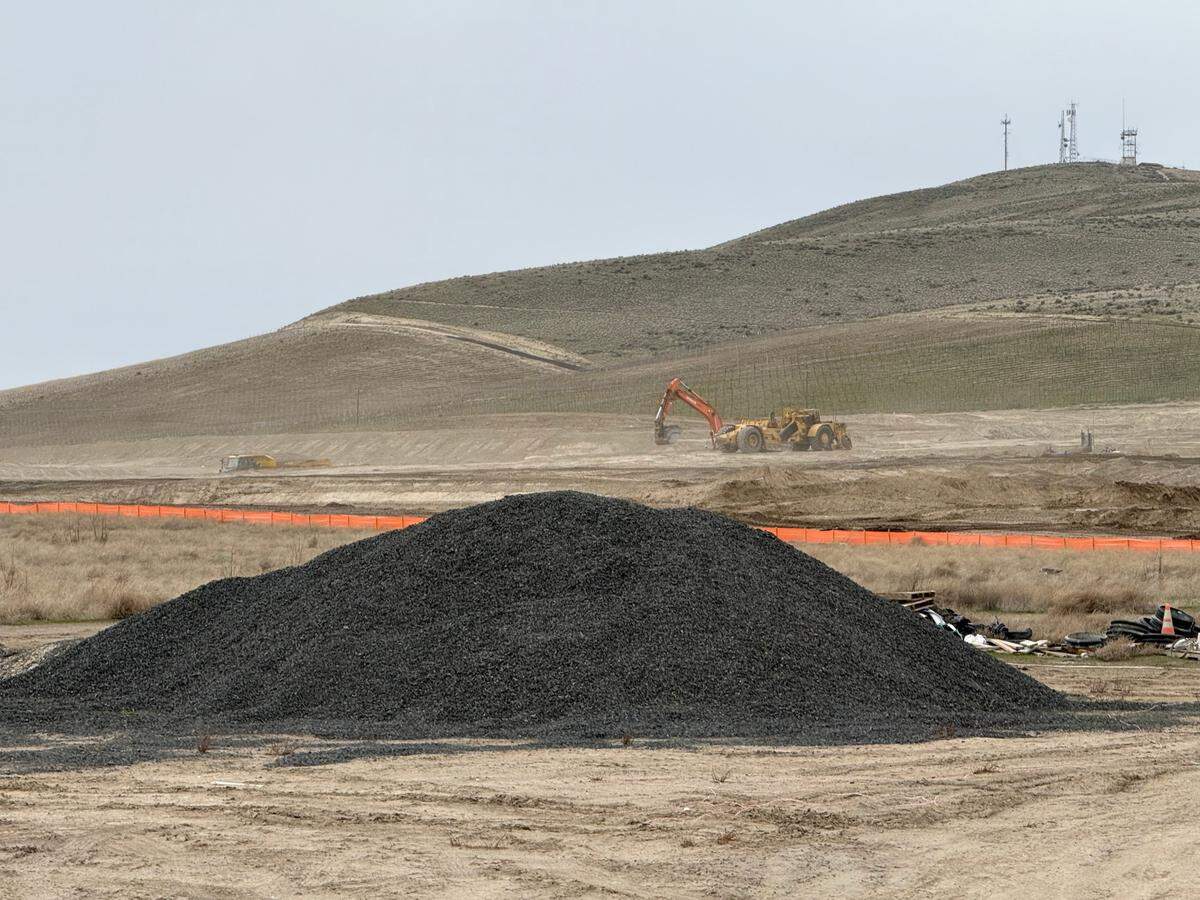 Site work is taking place at the Little Badger Mountain saddle for the second phase of Peachtree Estates, a 26-acre neighborhood with 97 homes planned in Richland. Photo taken March 20, 2025.