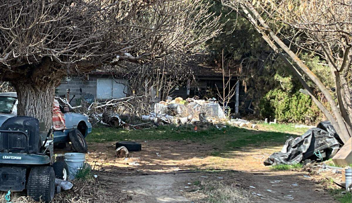 A photo taken by the Benton County Assessor's office in March 2025 shows the house at 112726 N. Harrington Road where two bodies were discovered following an early morning fire on Jan. 30. Benton County Coroner Bill Leach said neither body has been identified and an autopsy is planned on Tuesday so medical and dental records can be compared to help establish identities of the two bodies.