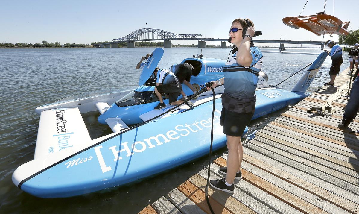 Cindy Shirley, the new crew chief of the Miss HomeStreet unlimited hydroplane, in the first female to hold the role in the sport's modern history.