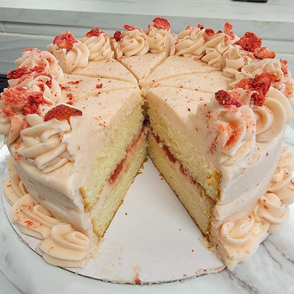 Strawberry lemonade cake at Rise & Shine Bake Shop in Kennewick.