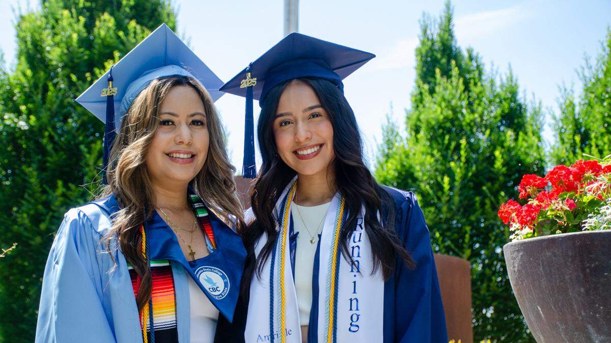 Racquel Torres, 35, left, and her daughter, Amrielle Ortiz, 18, are graduating together from Columbia Basin College on June 13.
