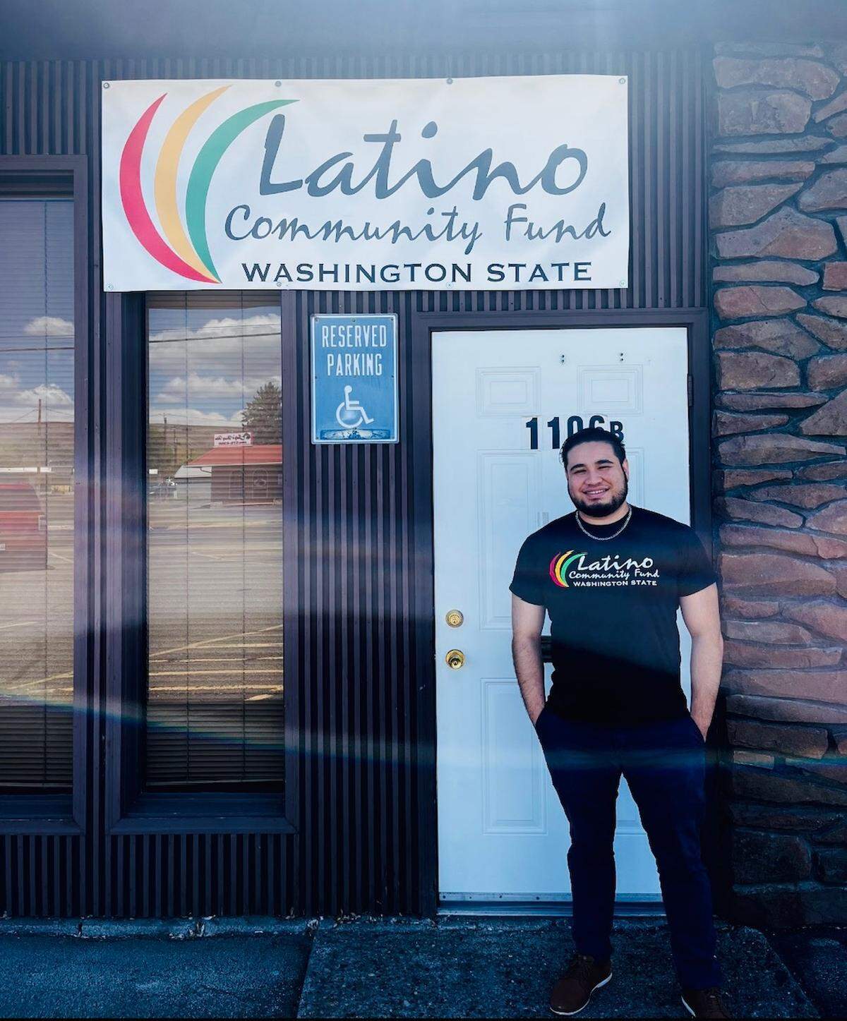 Giovanni Severino stands outside The Latino Community Fund office space in Yakima.