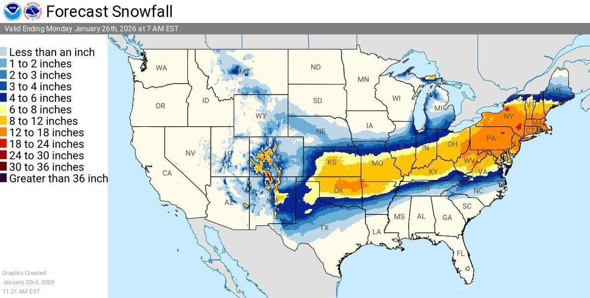 National Weather Service storm forecast through the weekend.