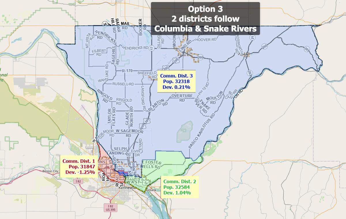 Option 3 for redistricting of Franklin County commissioner districts.