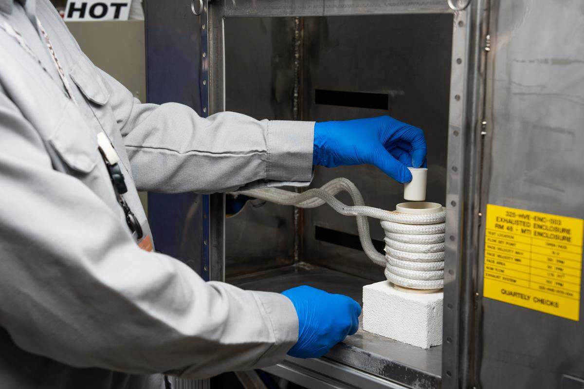After using computer modeling to identify the most promising composition — a process that significantly reduced the time and expense associated with material production and experimentation — PNNL scientists used an induction furnace to cast a modified alloy for further testing.