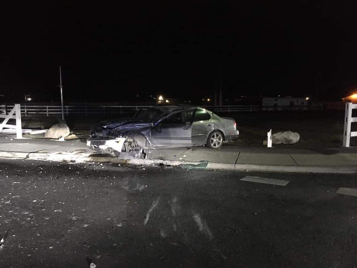 Kennewick police are looking the driver of this car that crashed into the roundabout at 19th and Union streets and then fled.