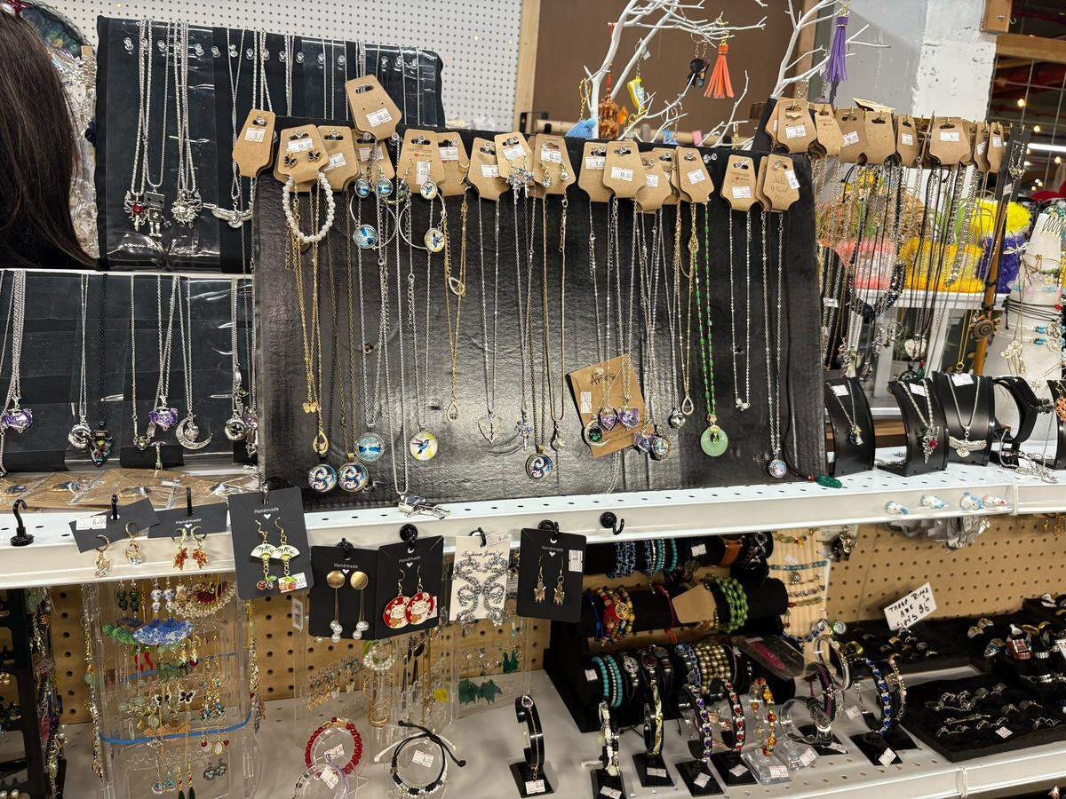 One of many jewelry displays at Minhui’s Place in the Public Market in Kennewick.