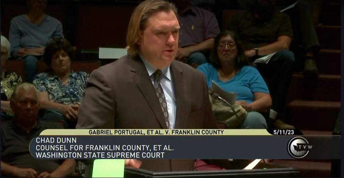 Chad Dunn, the attorney for the three local members of the League of United Latin American Citizens, argued that the state law doesn't violate the constitution.