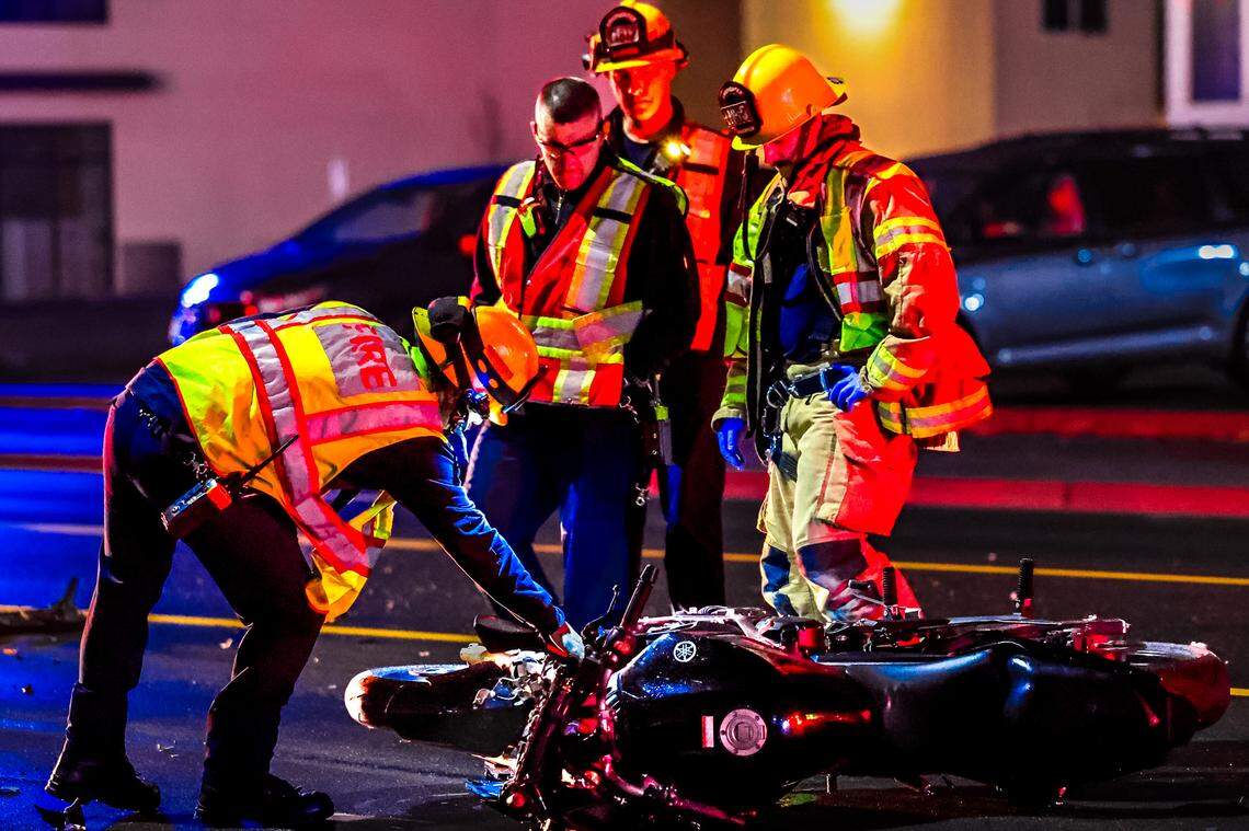 A motorcycle driver was seriously injured in a crash with a large SUV on the 7400 block of West Clearwater Avenue in Kennewick Saturday evening.