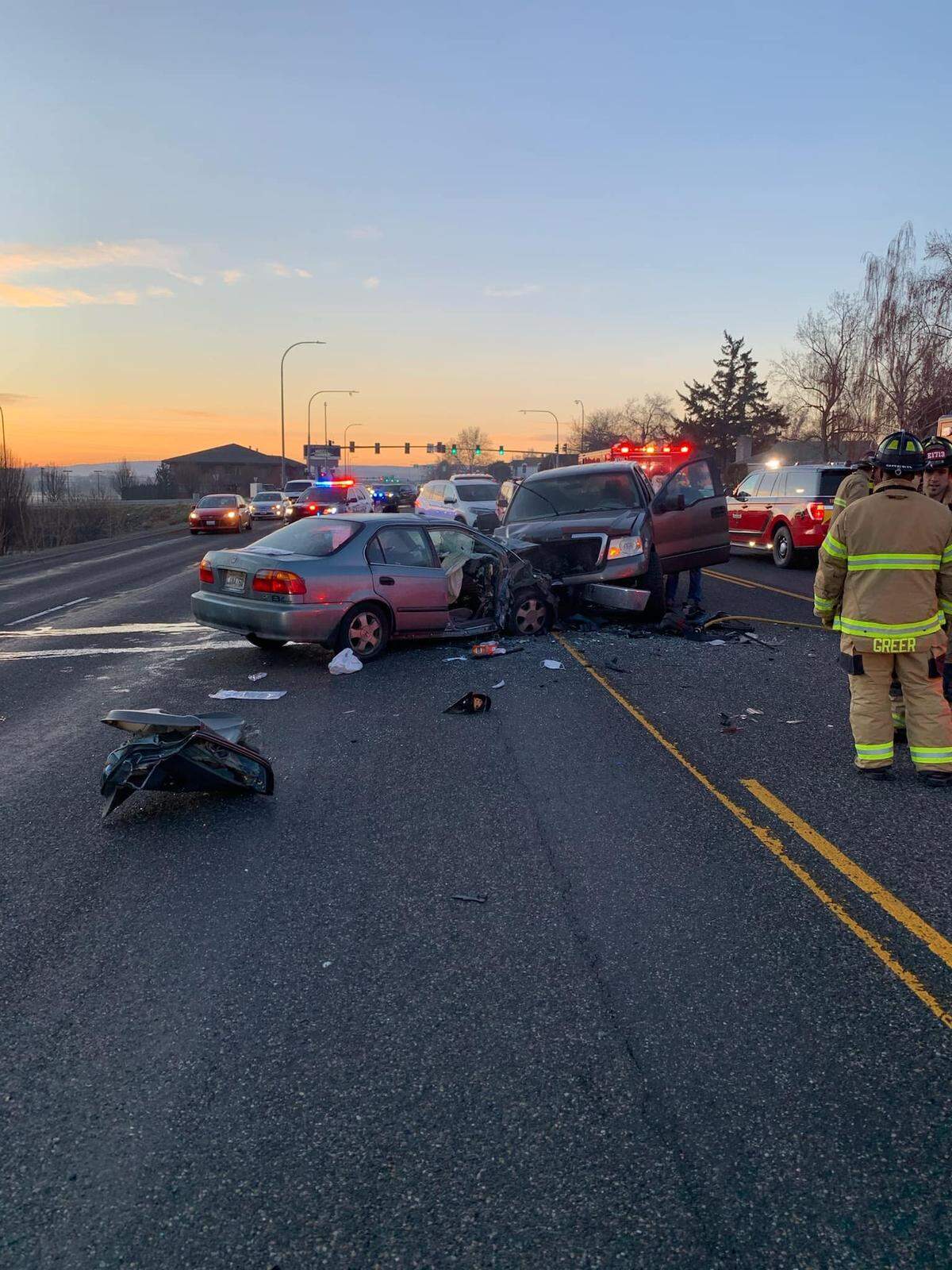 A man was arrested after driving while intoxicated during this crash in Richland on George Washington Way in February.  