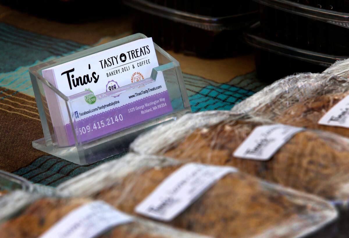 Tina’s Tasty Treats at the vending stand at Richland Farmer’s Market.