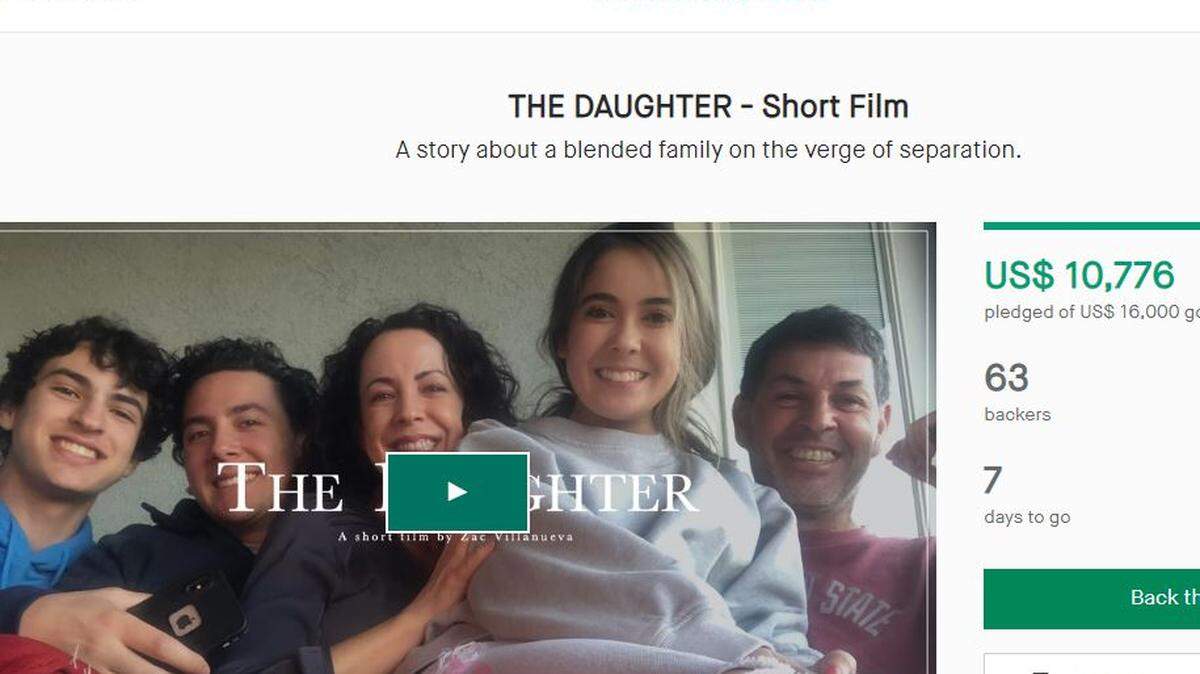 Zac Villanueva of Richland has launched a Kickstarter campaign for his first feature film, “The Daughter,” after recently graduating from film school.