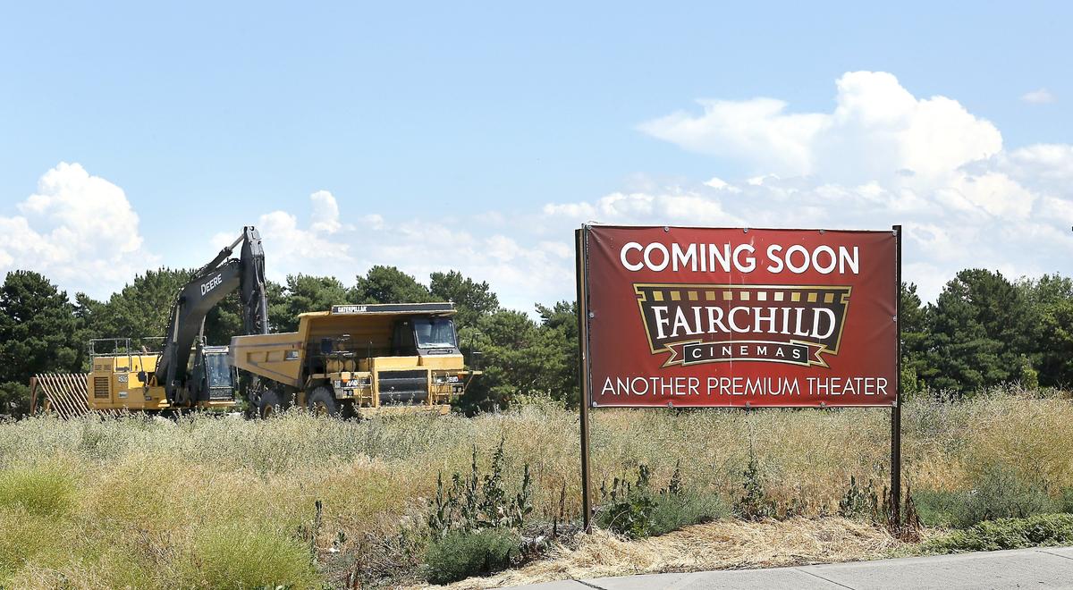 Heavy earth moving equipment is staged at site prepared to break ground for the new Fairchild Cinemas movie theater in the 2900 block of South Quillan Street in Kennewick.