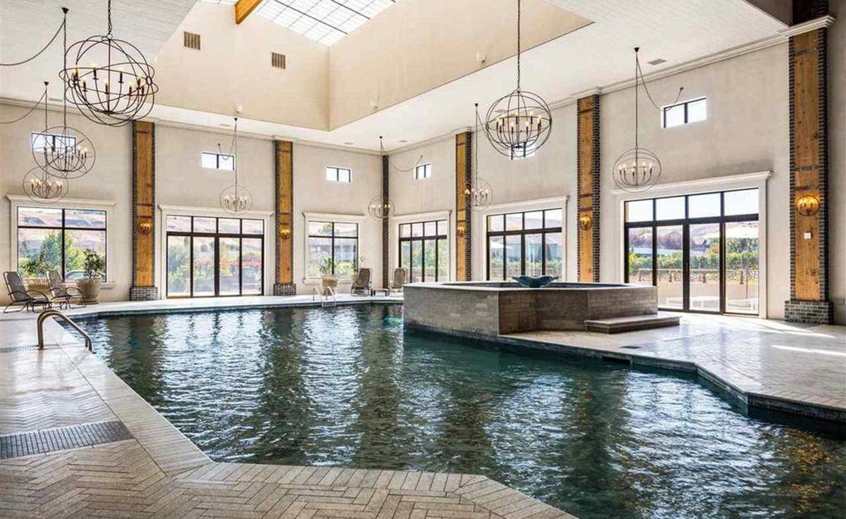 The Naoi Cailini Oga Estate off East Badger Road in west Kennewick is 21,200 sq ft manor that includes a 4,350 sq ft temperature controlled indoor pool and sits on 6 acres. It has seven bedrooms, 13 bathrooms and is spectacular in every way.