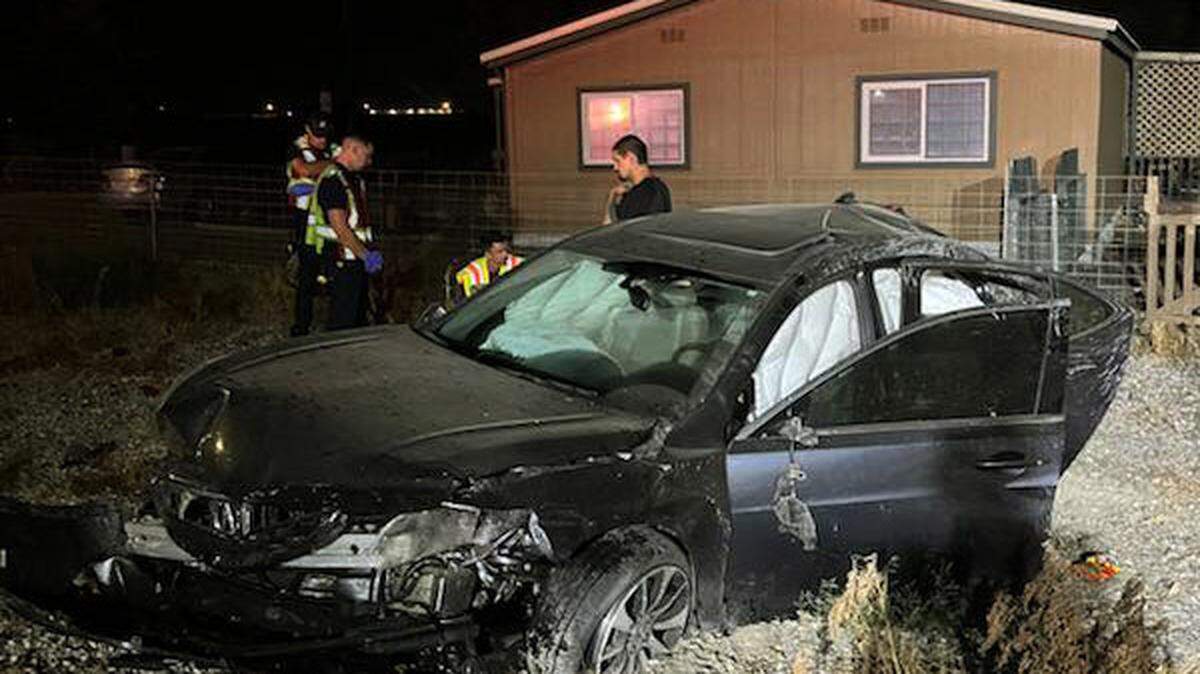 An alleged drunk driver ran away from the scene of a crash at the corner of East Third Avenue and Yew Street leaving two hurt passengers behind. 