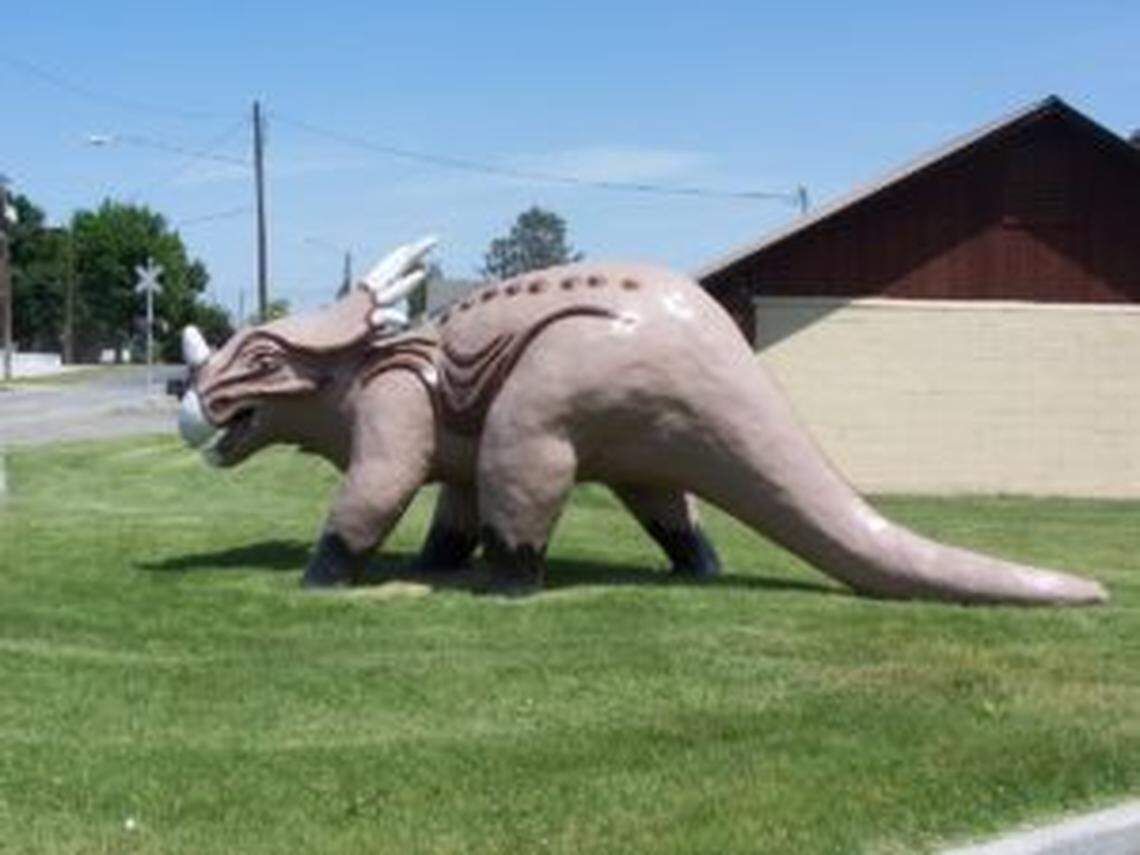 Styrocosaurus can be found outside of Granger City Hall. This was a 2004 Dino-N-A-Day addition.