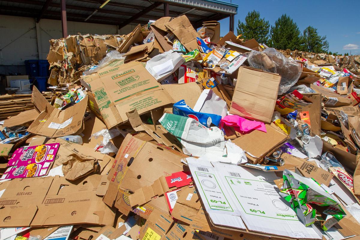 A pile of recycleables left at Clayton-Ward Recycling in Richland.