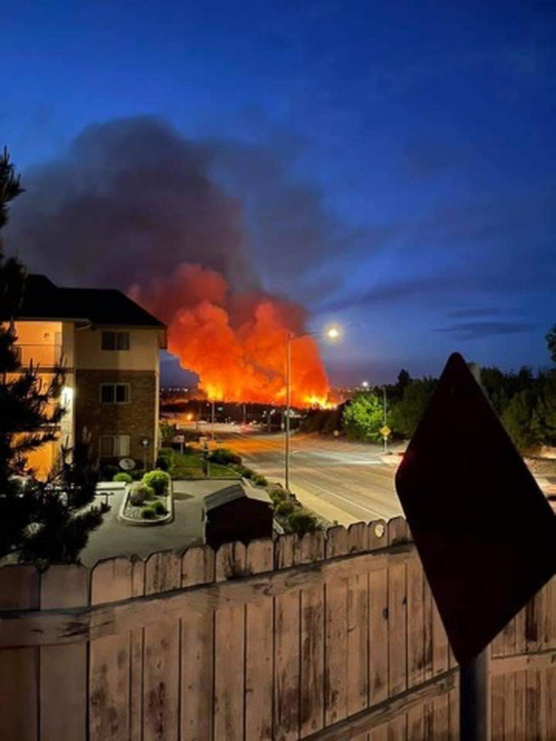 Richland causeway fire lit up the sky Wednesday night.
