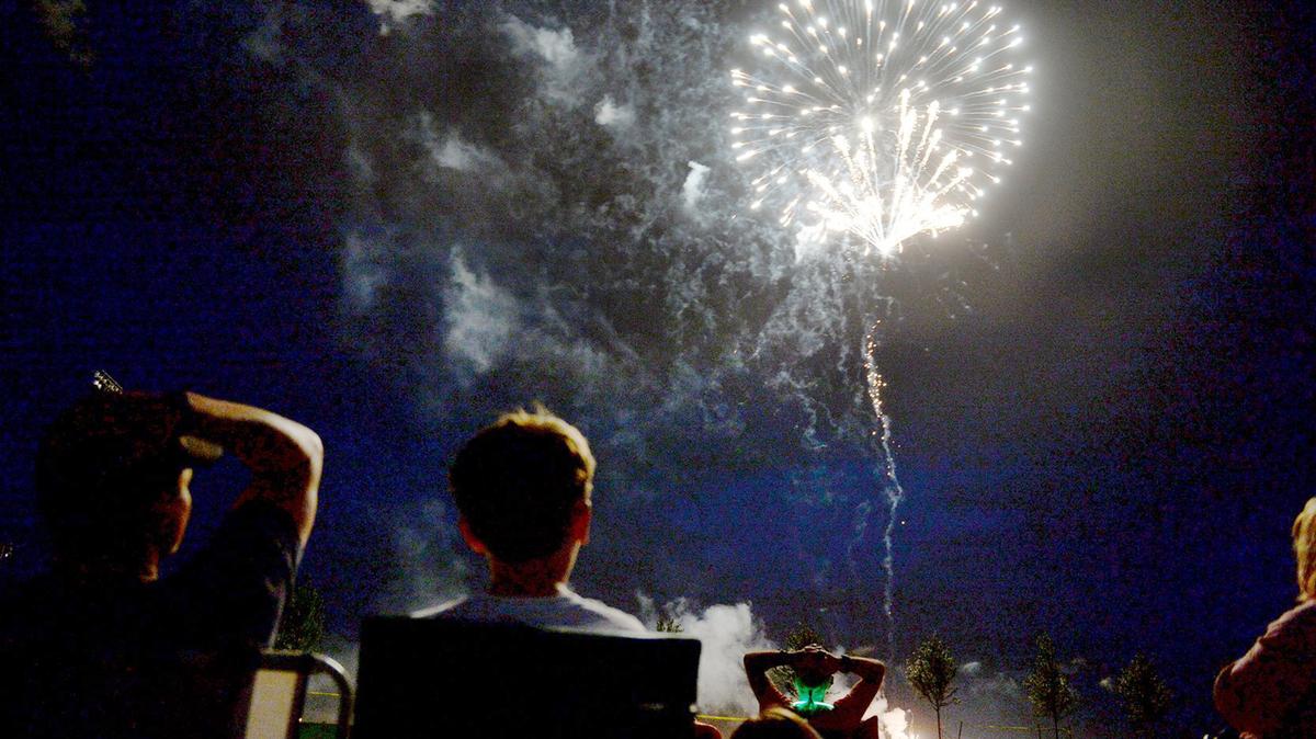 
Families gather to the watch the Grand Old 4th Fireworks display at Gesa Stadium in Pasco.