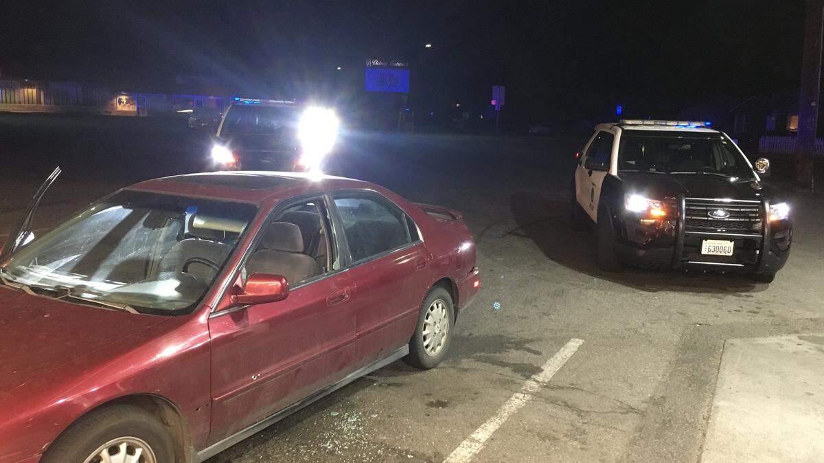 A teenage girl was sitting in this car with three other people when someone opened fire. Police are looking for a SUV seen fleeing the area.