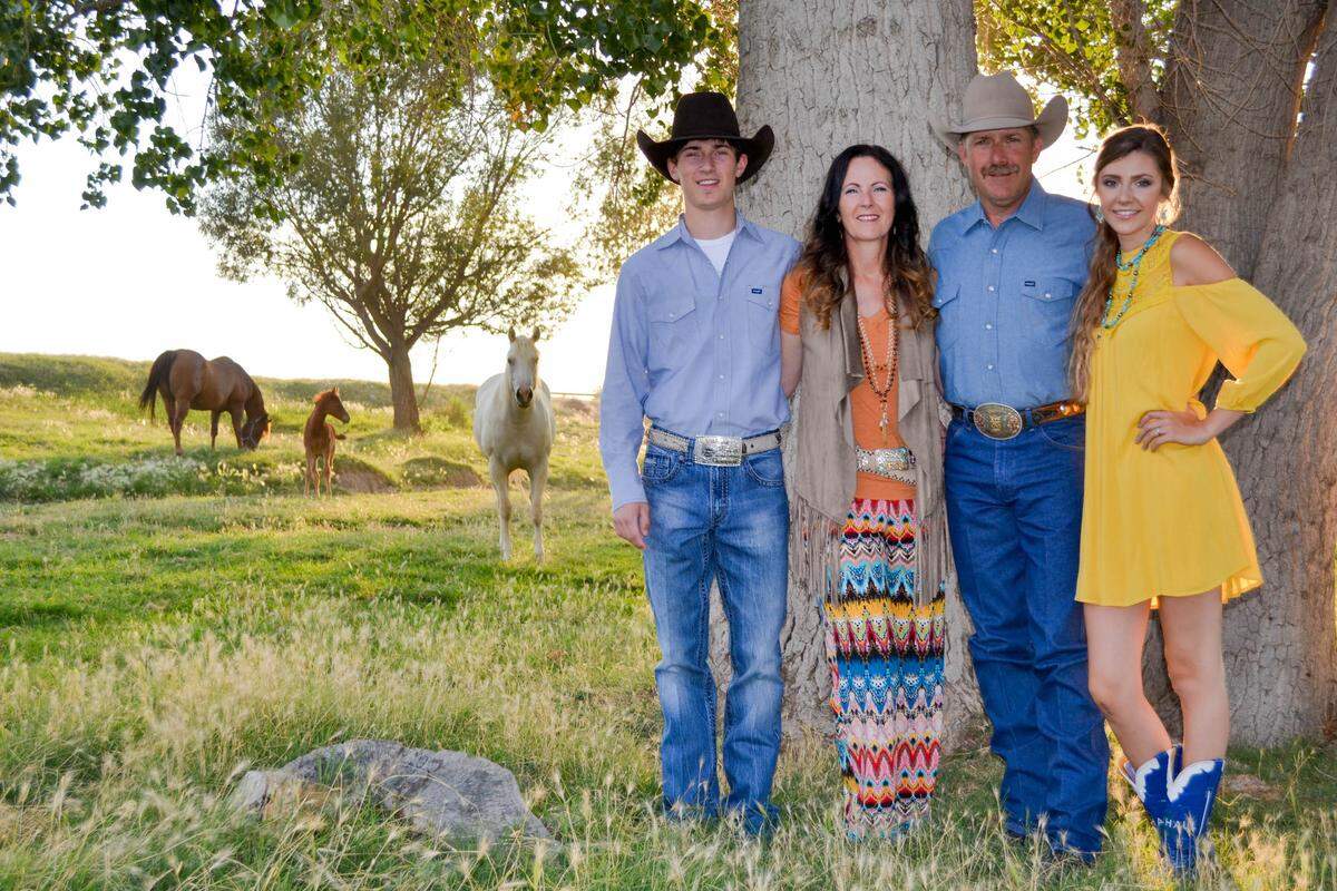The Barry family, from left, Miles, Laura Lee, Rowdy and Clay.