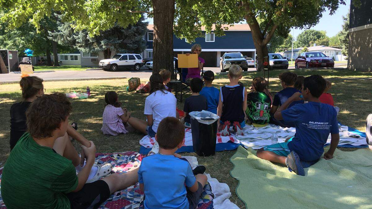 “I’m thankful that our children and grandchildren have the opportunities that Child Evangelism Fellowship provides ... a blessing to our families, community and country.,” says Spiritual Life writer Lee Walter. (Pictured is Marcene Landers leading 5-Day Club.)