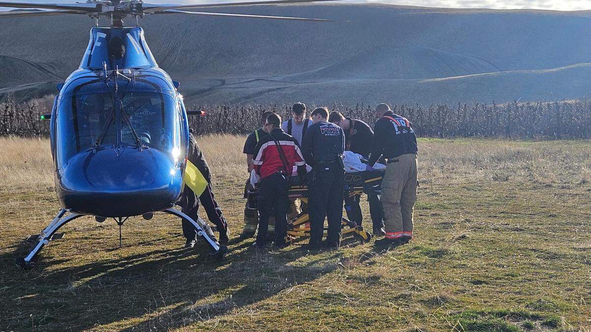 A minor was flown to a Tri-Cities hospital after an off-road vehicle wreck Sunday.