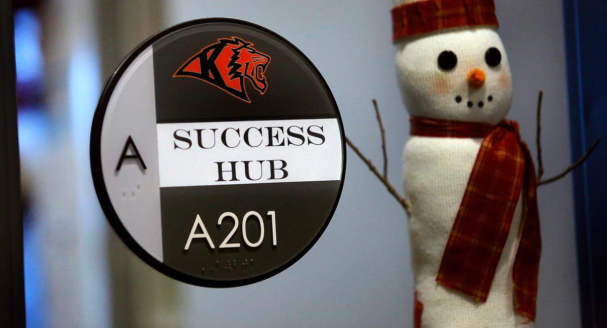 The success hub at Kennewick High School pairs graduation success coordinators and guidance couselors together to identify and help students struggling to meet graduation requirements in each grade level.