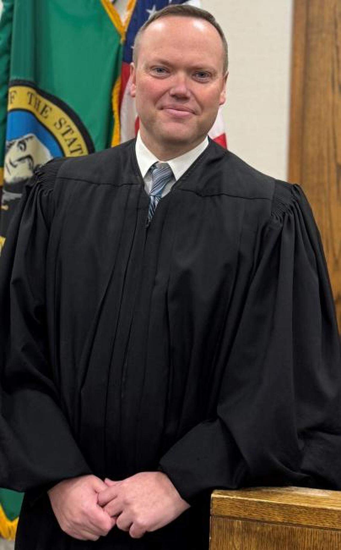 Grant County Superior Court Judge Tyson Hill was picked by Gov. Bob Ferguson to replace outgoing appeals court Judge George Fearing.