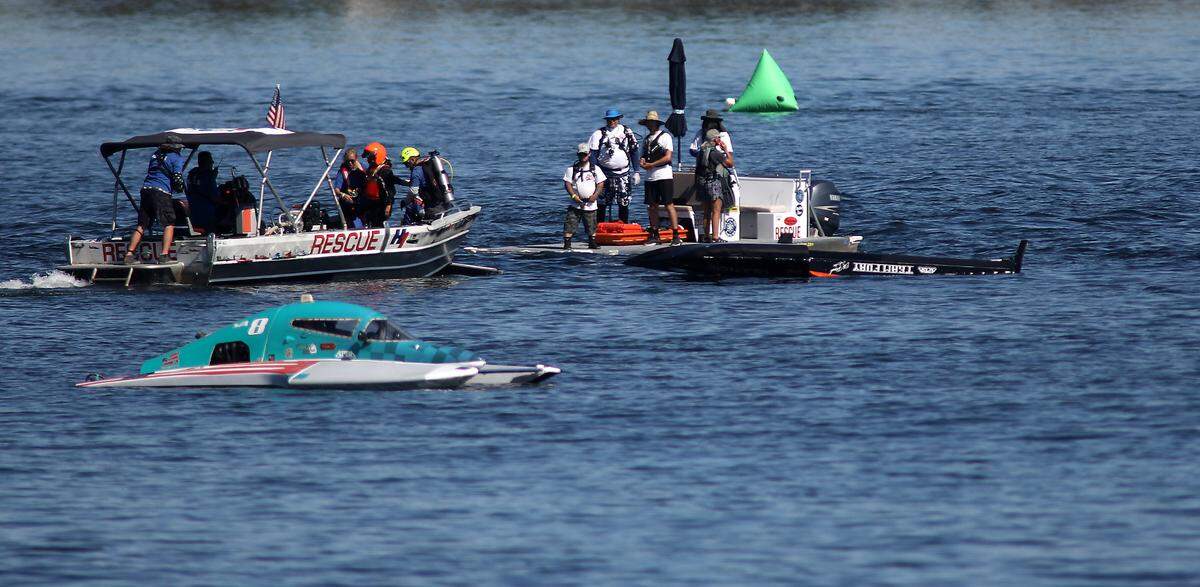 he driver of a Team Fury racing hydroplane was rescued after flipping during a Saturday morning heat on the Columbia River. The Water Follies media guide says Jason Aslakson is the driver of the S-77 Team Fury Racing 2.5 Liter Stock hydroplane. The other boat stopped nearby the overturned hydroplane when race officials halted the race for safety crews to respond.
