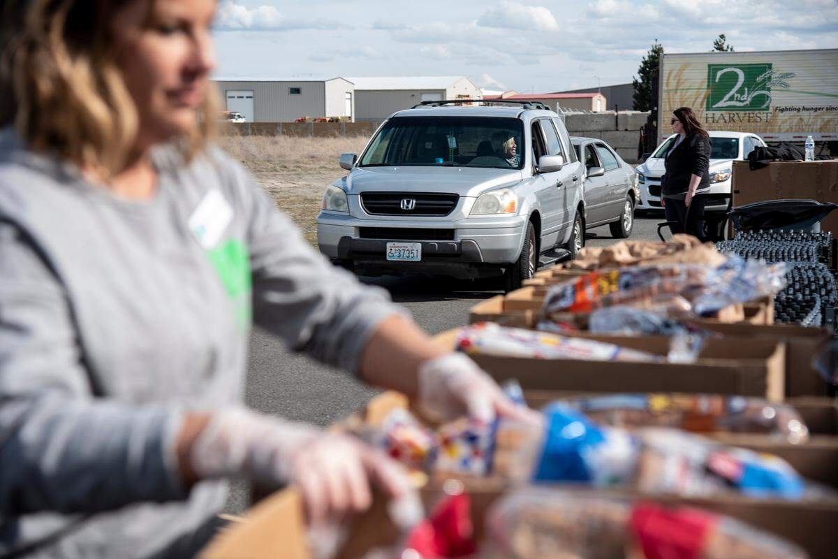 250 boxes of food were handed out at Second Harvest’s drive-thru food distribution on March 24.