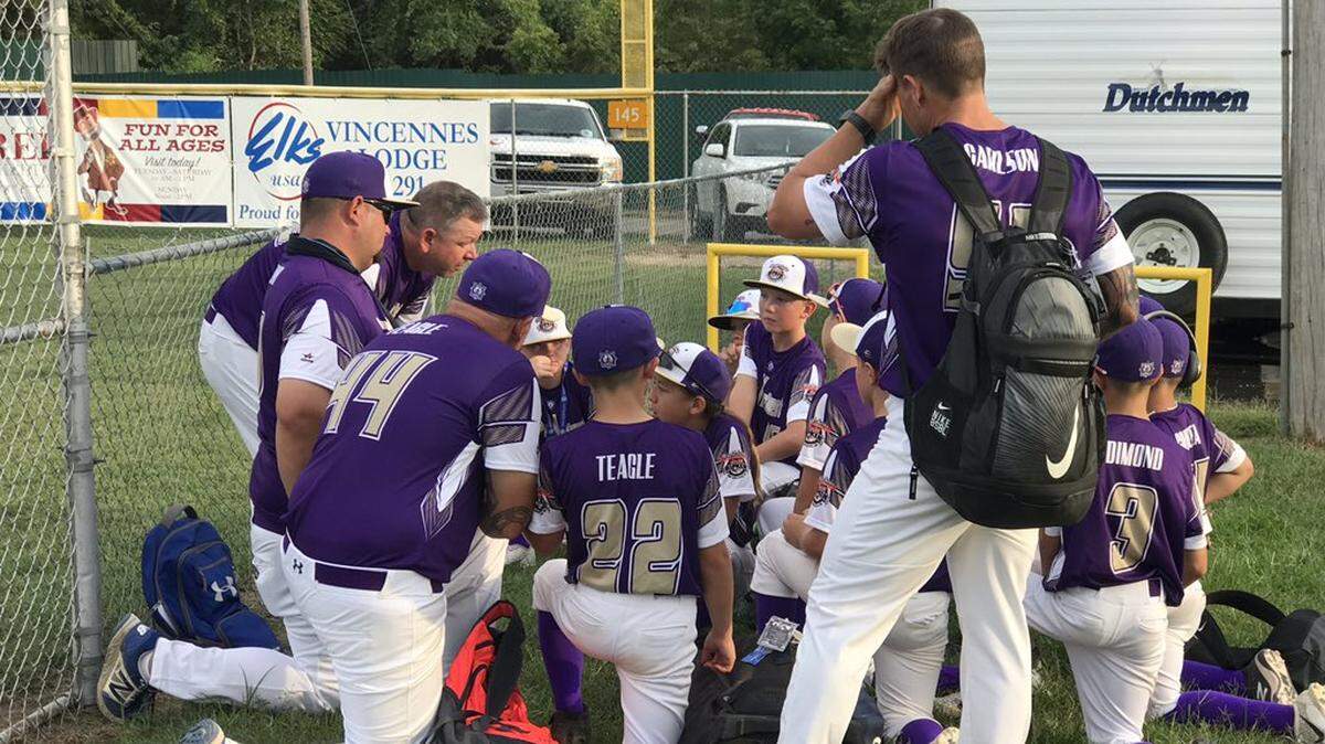 Kennewick American has a team meeting after losing 6-5 to Florida on Thursday at the Cal Ripken 10-year-old World Series in Indiana. The team finished 3-3 at the tournament.