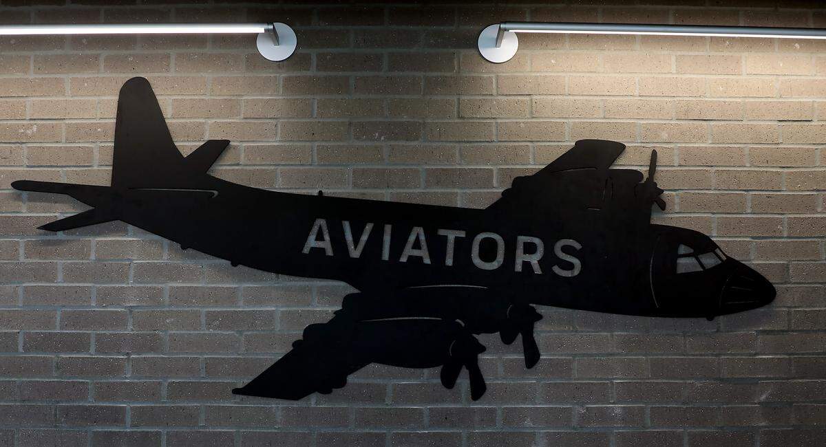 Orion High School's logo is displayed in the entry of the new career and college academy in Pasco that serves up to 600 students.
