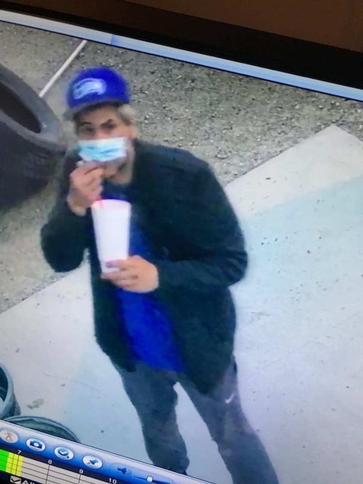 This is one of two men who broke into a shed and stole several thousand dollars with of equipment from a funeral home.