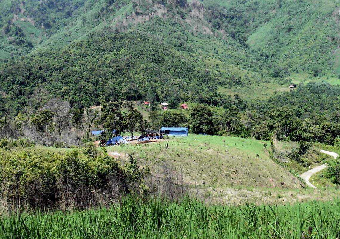 The body of Air Force Major San D. Francisco, a graduate of Kennewick High, may be buried behind the blue structure shown. Francisco’s jet fighter was shot down during the Vietnam War in 1968.
