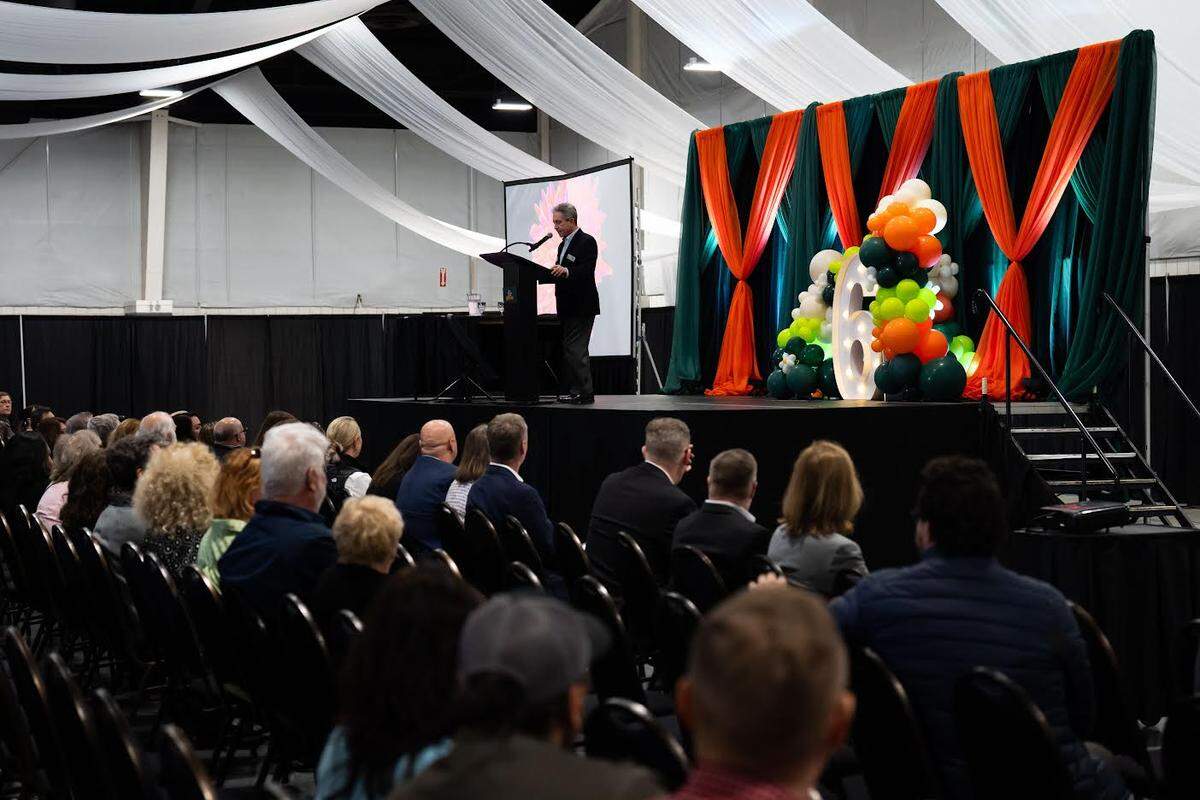 Steven Ashby, director of Pacific Northwest National Laboratory in Richland, speaks at the all-staff celebration of the lab.