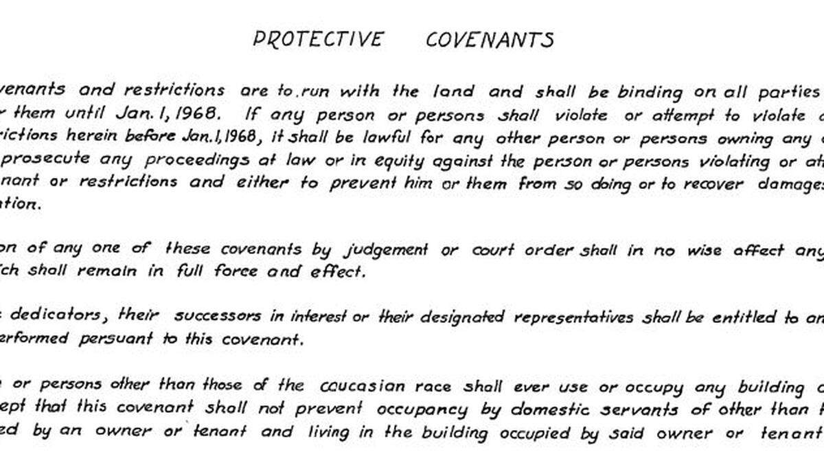 The Benton County Lumber Addition subdivision plat map shows standard language most often used in racially restrictive covenants found in the Tri-Cities. The covenant often excludes and discriminates homeownership for non-Caucasians, but allows domestic servants to live in the building.
