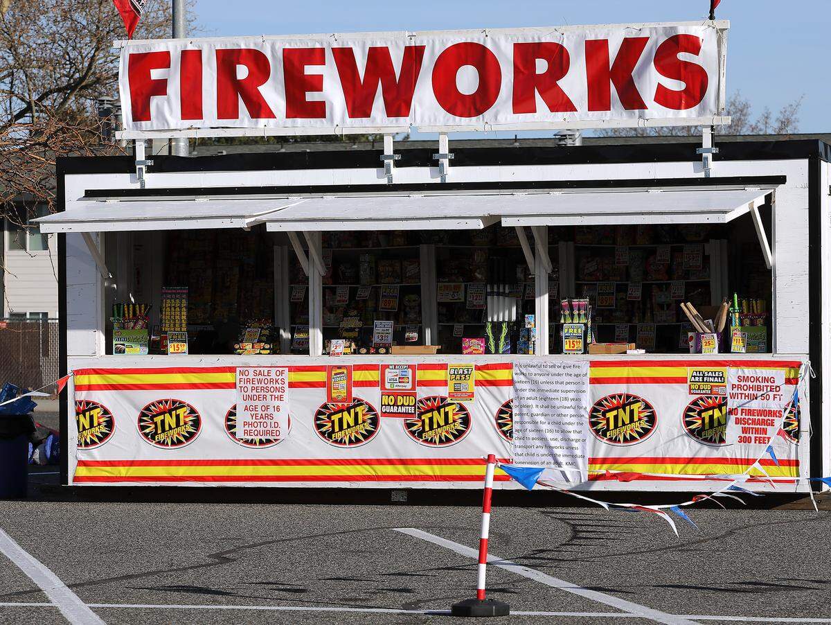 The TNT Fireworks stand owned and operated by Jehiely Cook and her husband, Joshua, has opened for New Year’s sales in the parking lot of the Safeway grocery store at the corner of West Clearwater Avenue and North Edison Street in Kennewick.