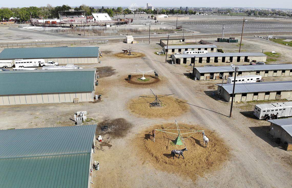 Horses, riders and trainers prepare for the spring racing season in 2019 at the Sun Downs Race Track in Kennewick.