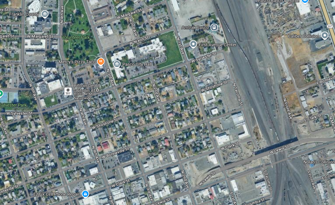 A fire forced a family of four out of a Pasco home on Shoshone Street on Sunday afternoon.