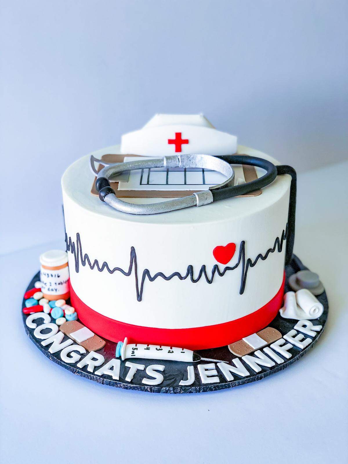 Medical themed congratulations cake by TC Cake Art