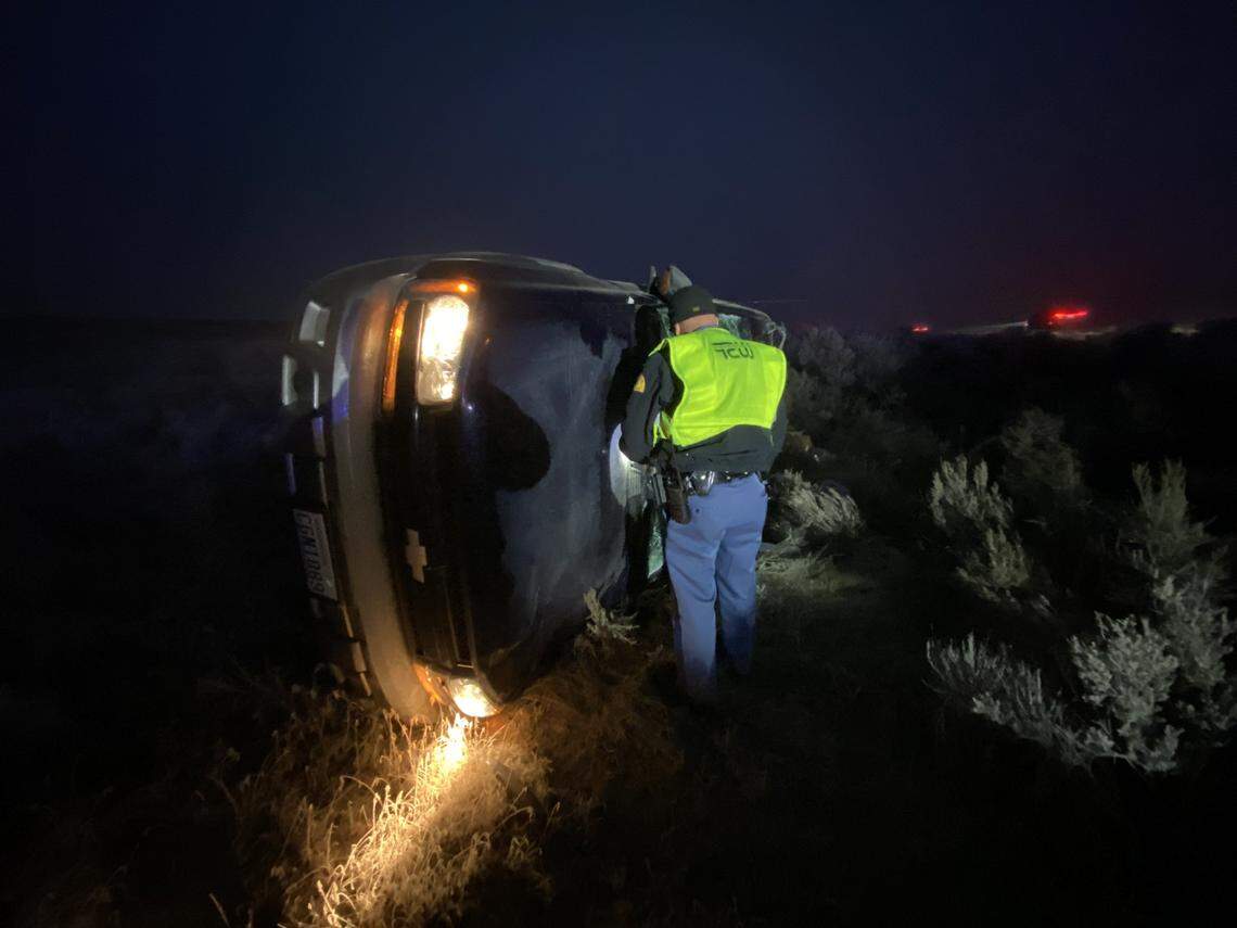 A woman was hurt after she lost control on a Interstate 82 ramp Monday morning. This was one of nine crashes in the Tri-Cities after freezing fog rolled through the area.