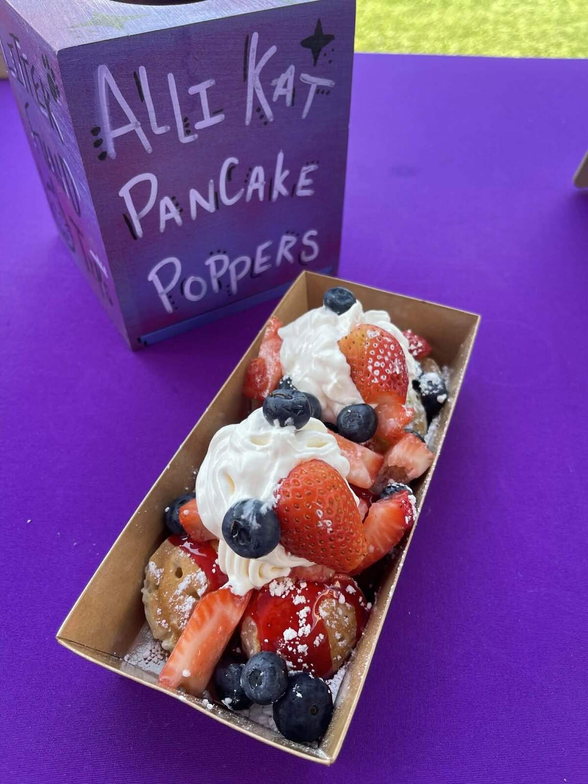 Customers can also create their own topping mix for their pancakes.