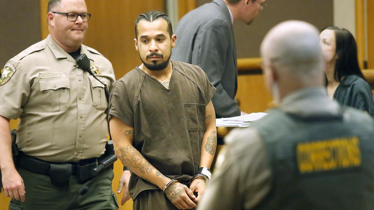 Gregorio J. Chayrez, 29, of Pasco appears in Benton County Superior Court Thursday on charges for the Memorial Day fatal wrong-way head-on collision in Richland. Norman D. Simpson Jr., 55, of Yakima was killed at the scene of the wreck on I-182 near Wellsian Way.