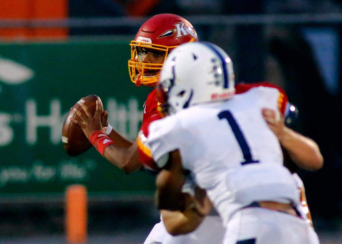 Kamiakin quarterback Henry Mercado during Sept. 9, 2021 game against Chiawana High School. (File)